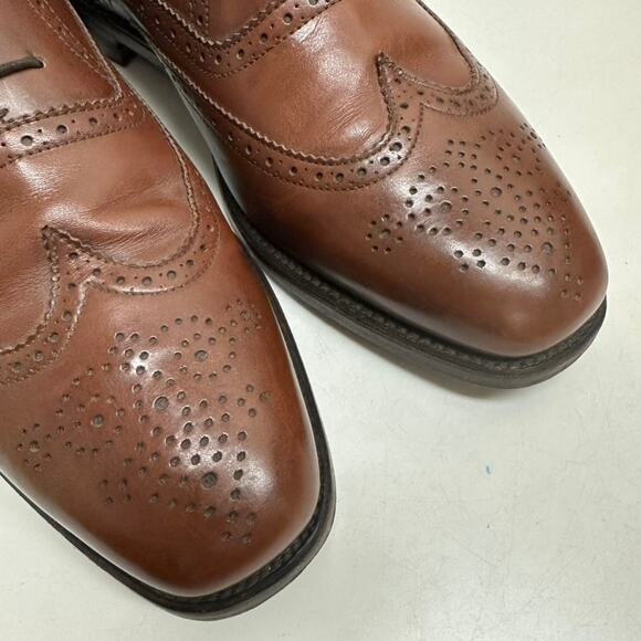 EUC Crockett & Jones x Polo Ralph Lauren Brown Calf Wingtip Benchmade England 11 - Picture 7 of 14